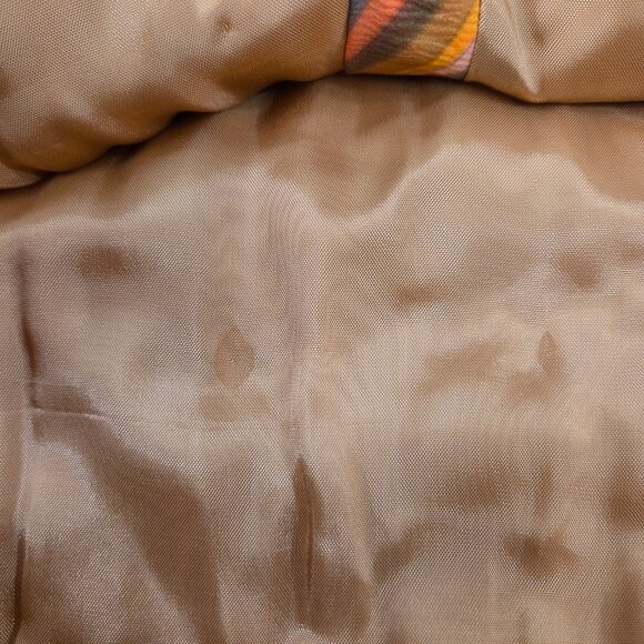 Ladies Asian Frog Button Quilted Blouse Orange Swirl Pattern Size Small Vintage - Picture 11 of 11